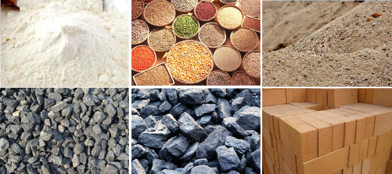 風(fēng)冷式直線振動篩可篩分物料有:耐火材料,糧食,沙土,石子等。